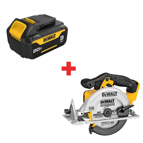 DeWalt DCB200 20V MAX Battery Pack (3.0 Ah) W/ DCS391B 20V MAX 6-1/2" Circ Saw