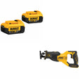 DeWalt DCB204-2 Battery, 2 Pack Kit W/ FREE DCS382B Recip Saw