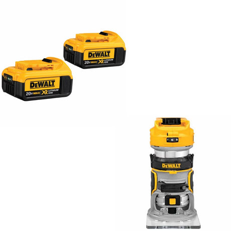 DeWalt DCB204-2 Battery, 2 Pack Kit W/ FREE DCW600B Router