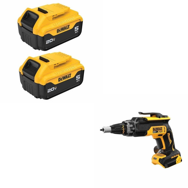 DeWalt DCB205-2 5Ah Battery 2 Pack Kit W/ FREE DCF630B Screwgun
