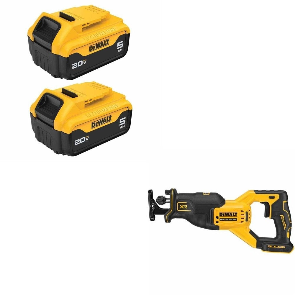 DeWalt DCB205-2 Battery 2-Pack Kit W/ FREE DCS382B Recip Saw
