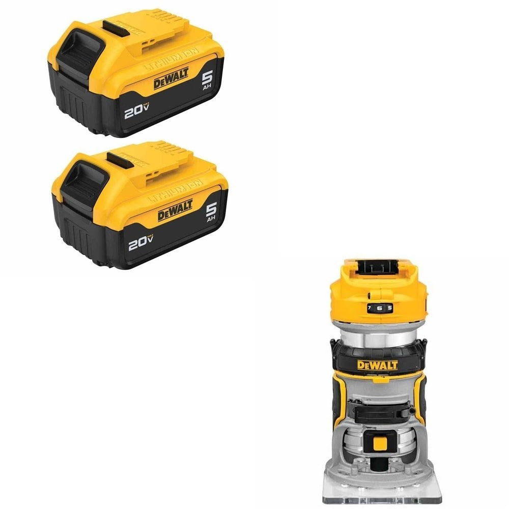 DeWalt DCB205-2 5Ah Battery 2-Pack Kit W/ FREE DCW600B Router