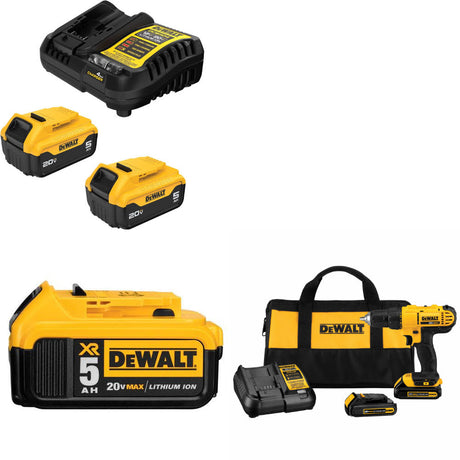 DeWalt DCB205-2C 20V Starter Kit W/ DCB205 20V Battery Pack & Drill/Driver Kit