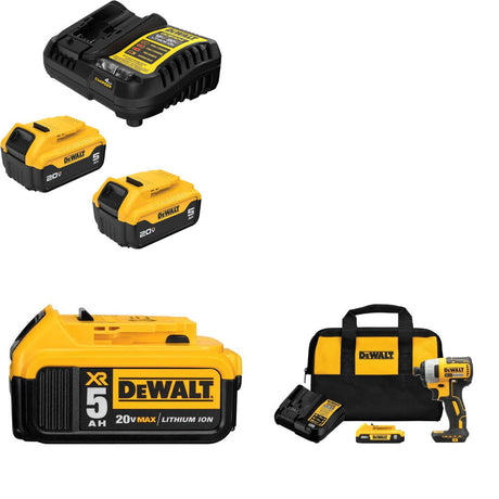 DeWalt DCB205-2C 20V Starter Kit W/ DCB205 20V Battery Pack & Impact Driver Kit