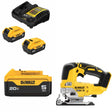 DeWalt DCB205-2C Battery Kit W/ FREE DCB205 Battery and FREE DCS334B Jig Saw