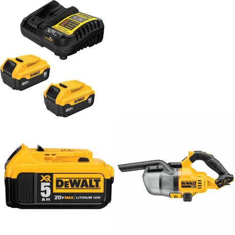 DeWalt DCB205-2C 20V Max Starter Kit W/ DCB205 20V Battery Pack & Vacuum, Bare