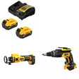 DeWalt DCB205-2C 20V 5Ah Battery Kit W/ FREE DCE555B Cut-Out Tool and FREE DCF630B Screwgun