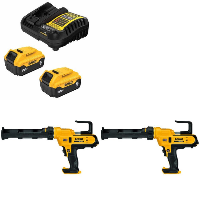 DeWalt DCB205-2C Battery Kit W/ FREE DCE560B 10oz Caulk Gun, 2 Pack
