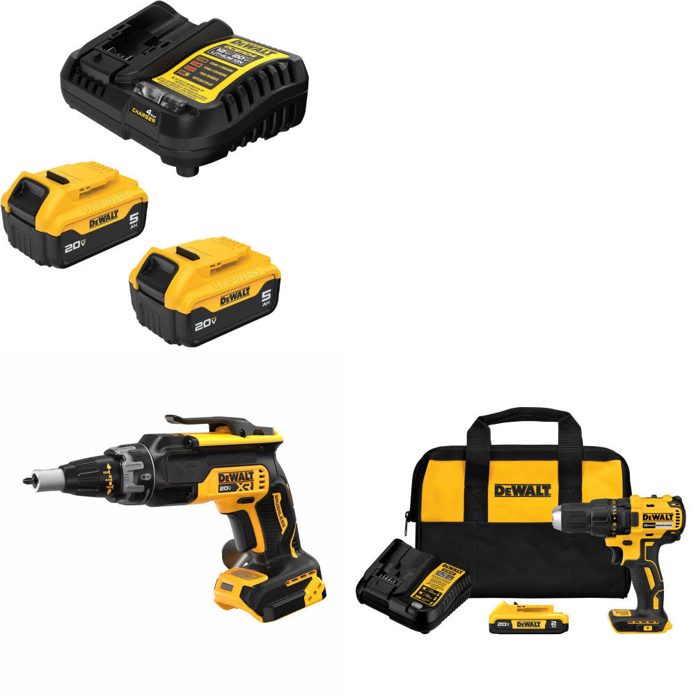 DeWalt DCB205-2C 20V Max Starter Kit W/ DCF630B 20V Screwgun & Drill/Driver Kit