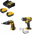 DeWalt DCB205-2C 20V Max Starter Kit W/ DCF630B 20V Screwgun & Heat Gun, Bare