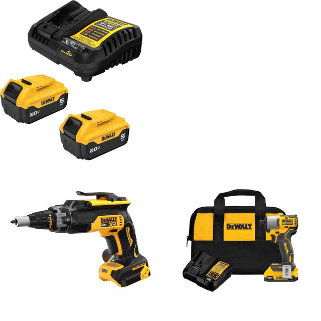 DeWalt DCB205-2C 20V Max Starter Kit W/ DCF630B 20V Screwgun & Impact Driver Kit