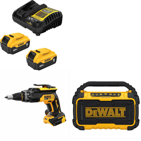 DeWalt DCB205-2C 20V Max Starter Kit W/ DCF630B 20V Screwgun & 12V/20V Speaker