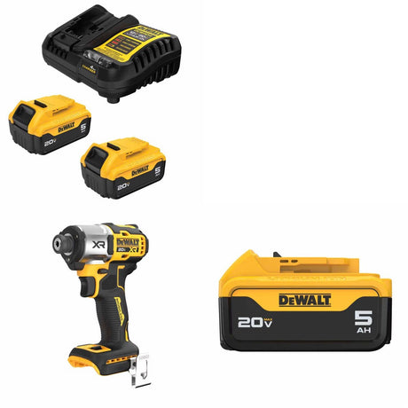 DeWalt DCB205-2C Battery Kit W/ FREE DCF845B Impact Driver and FREE DCB205 Battery