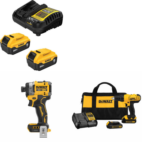 DeWalt DCB205-2C 20V MAX Starter Kit W/ DCF860B Impact Driver & Drill/Driver Kit