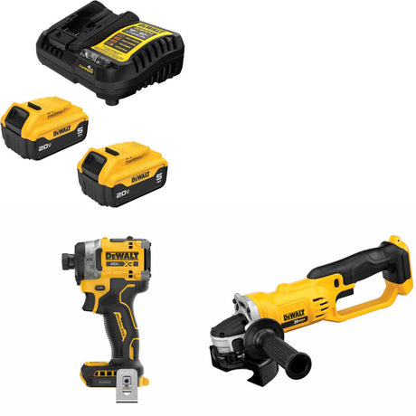 DeWalt DCB205-2C 20V Starter Kit W/ DCF860B 20V Impact Driver & Cut-Off Tool