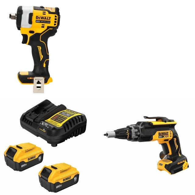 DeWalt DCB205-2C Battery Kit W/ FREE Impact Wrench and FREE Screwgun