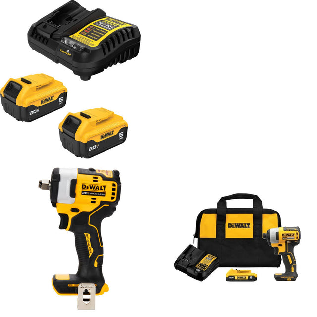 DeWalt DCB205-2C 20V Starter Kit W/ DCF911B Impact Wrench & Impact Driver Kit