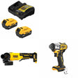 DeWalt DCB205-2C 20V 5Ah Battery Kit W/ FREE DCG408B 4-1/2" Grinder and FREE DCF845B 1/4" Impact Driver