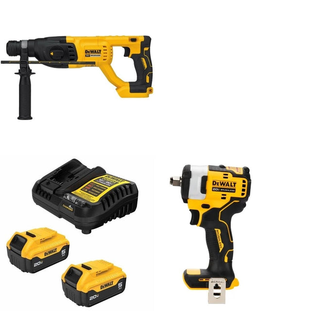 DeWalt DCB205-2C Battery Kit W/ FREE Rotary Hammer and FREE Impact Wrench
