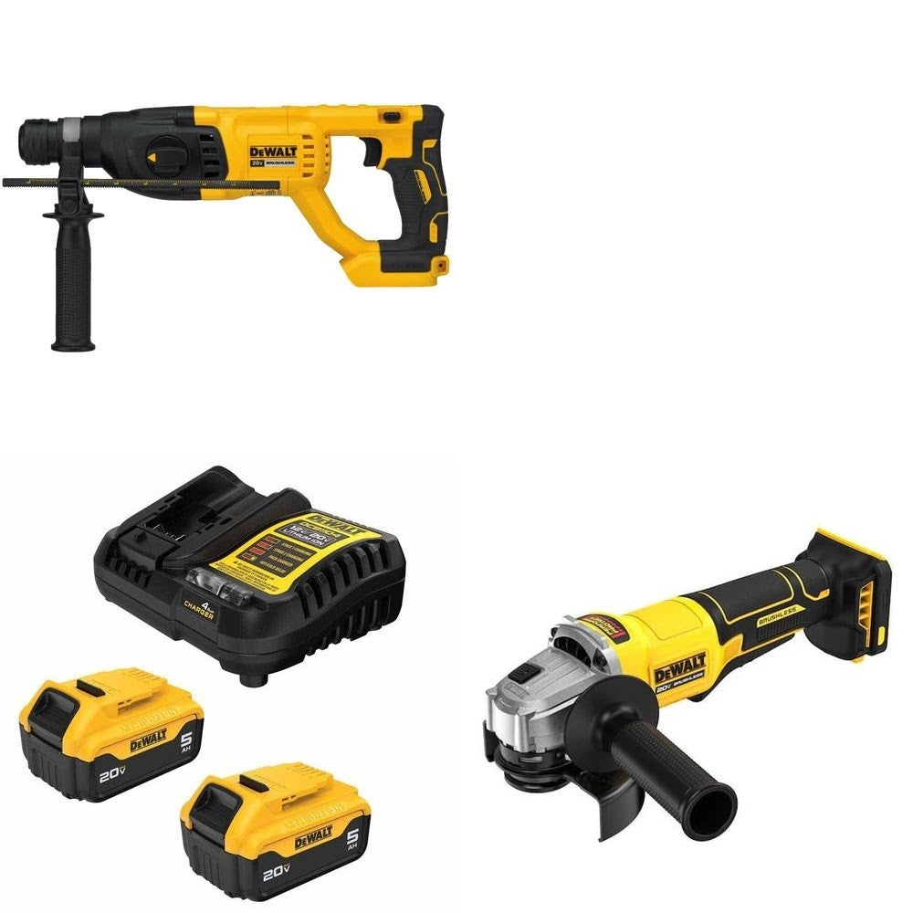 DeWalt DCB205-2C Battery Kit W/ FREE Rotary Hammer and FREE Grinder