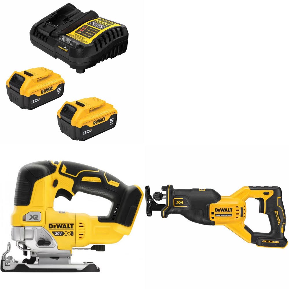 DeWalt DCB205-2C Battery Kit W/ FREE DCS334B Jig Saw and FREE DCS382B Saw
