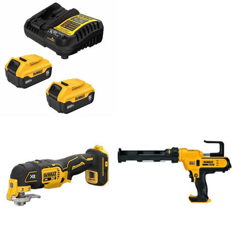 DeWalt DCB205-2C Battery Kit W/ FREE DCS356B Multi-Tool and FREE DCE560B Caulk Gun