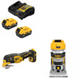 DeWalt DCB205-2C Battery Kit W/ FREE DCS356B Multi-Tool and DCW600B Router