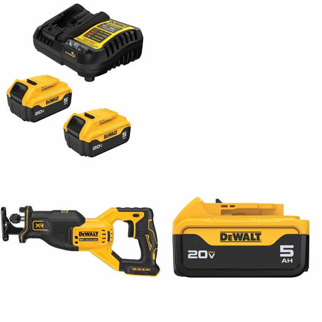 DeWalt DCB205-2C 20V Battery Kit W/ FREE DCS382B Recip Saw and FREE DCB205