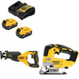 DeWalt DCB205-2C 20V MAX 5Ah Battery Kit W/ FREE DCS382B Recip Saw and FREE DCS334B Jig Saw