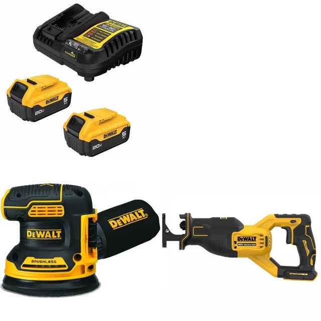 DeWalt DCB205-2C Battery Kit W/ FREE DCW210B Sander and FREE DCS382B Saw