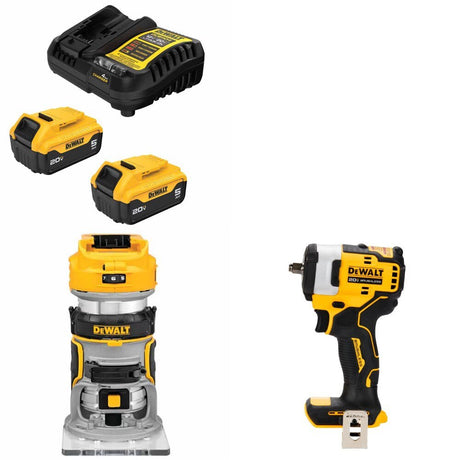 DeWalt DCB205-2C Battery Kit W/ FREE DCW600B Router and FREE DCF913B Wrench