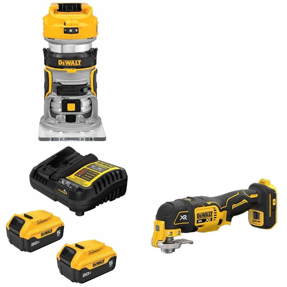 DeWalt DCB205-2C Battery Kit W/ FREE Router and FREE Multi-Tool
