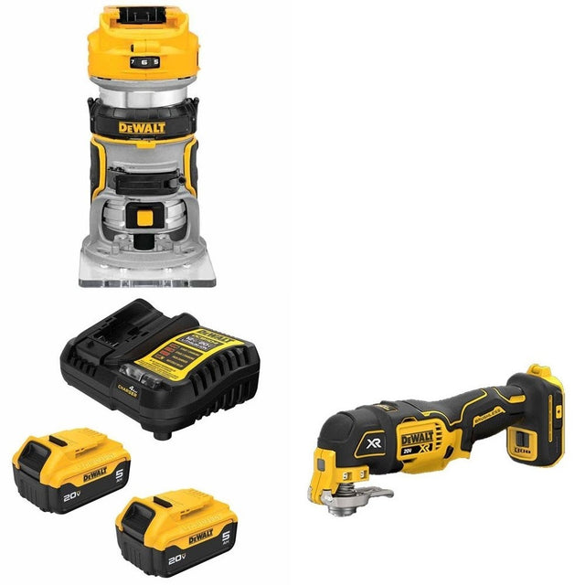 DeWalt DCB205-2C Battery Kit W/ FREE Router and FREE Multi-Tool