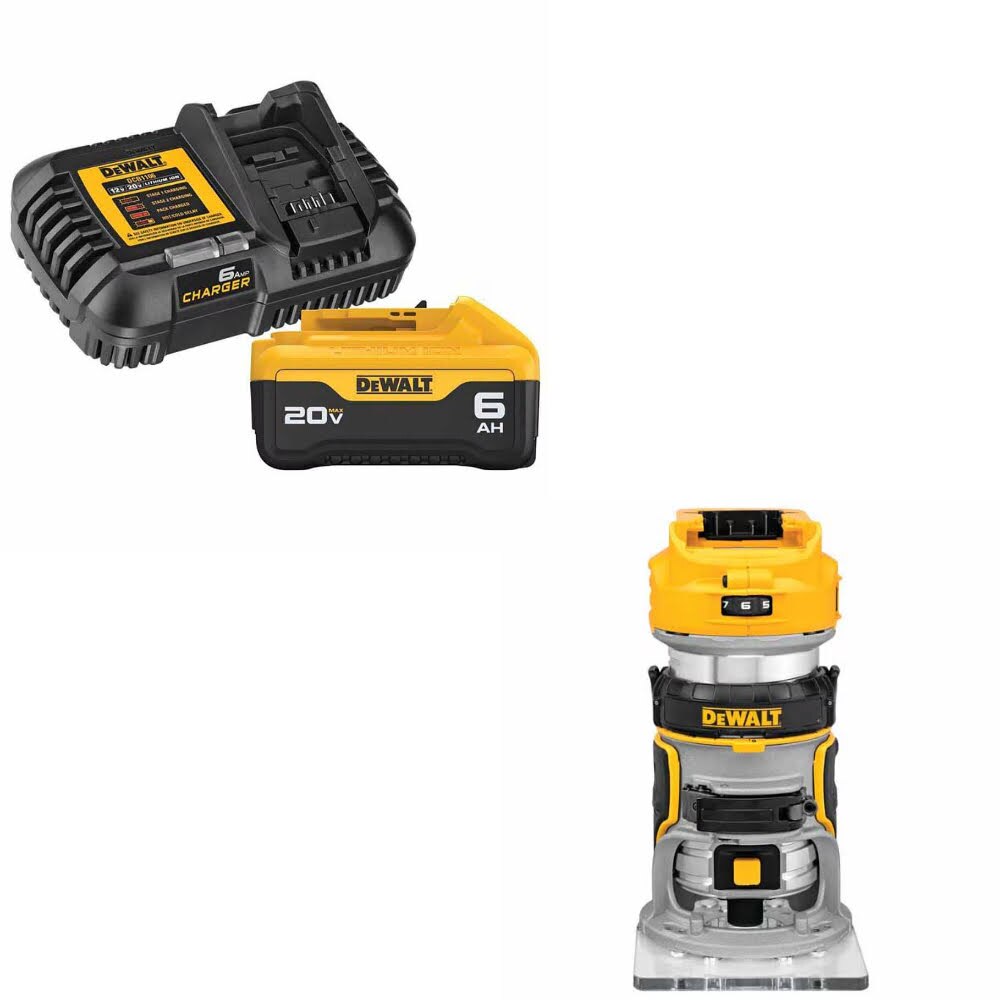 DeWalt DCB206C Battery Kit W/ FREE DCW600B Router