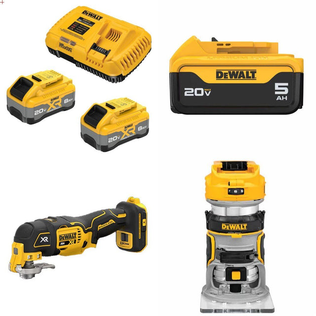DeWalt 8Ah Starter Kit W/ FREE Battery and FREE MultiTool and FREE Router