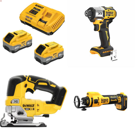 DeWalt DCB2108-2C 20V Battery Kit W/ Impact Driver, Jig Saw and Cut-Out