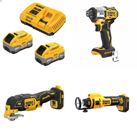 DeWalt DCB2108-2C 8Ah Starter Kit W/ FREE DCF845B Driver, DCS356B Multi-Tool and DCE555B Cut-Out Tool
