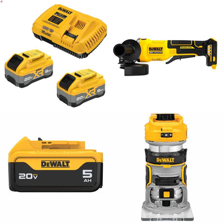 DeWalt 8Ah Starter Kit W/ FREE Grinder and FREE Battery and FREE Router