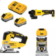 DeWalt 20V 8Ah Starter, 2 Pack Kit W/ FREE Grinder, Jig Saw and Router