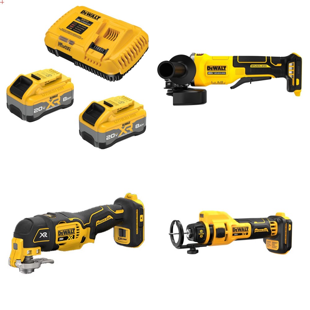 DeWalt DCB2108-2C Kit W/ FREE Grinder, FREE Multi-Tool and FREE Cut-Out