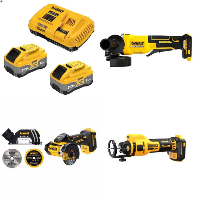 DeWalt 8Ah Battery Kit W/ FREE Grinder and FREE Cut-Off and FREE Cut-Out