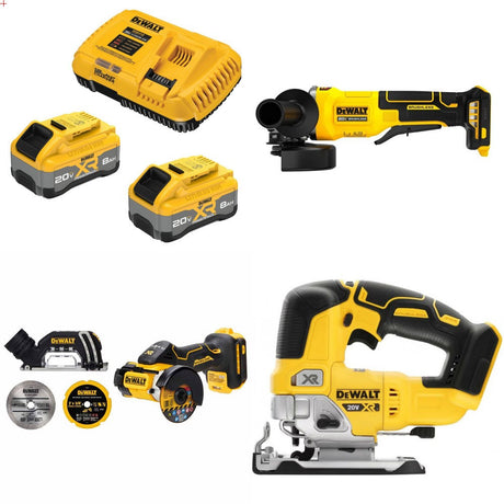 DeWalt 8Ah Starter Kit W/ FREE Grinder and FREE Cut-Off and FREE Jigsaw