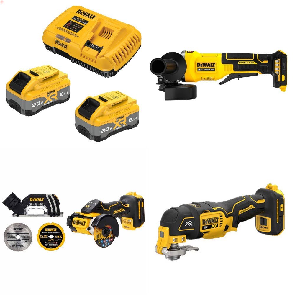 DeWalt 8Ah Battery Kit W/ FREE Grinder and FREE Cut-Off and FREE Osc Tool