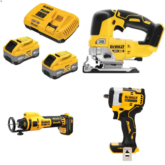 DeWalt 8Ah Battery Kit W/ FREE Jig Saw and FREE Cut-Out and FREE 3/8 Wrench