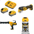DeWalt 8Ah Battery Kit W/ FREE Multi-Tool, FREE Caulk Gun and FREE Router