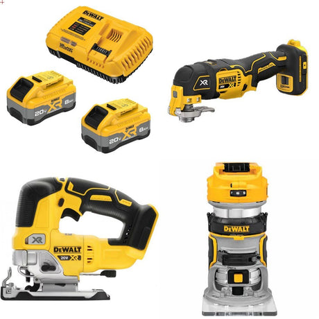 DeWalt DCB2108-2C 20V XR 8Ah Starter Kit W/ FREE DCS356B, DCS334B and DCW600B