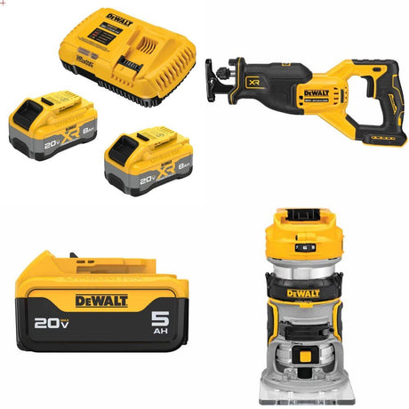 DeWalt DCB2108-2C 20V XR 8Ah Starter Kit W/ FREE DCS382B Saw and FREE DCB205 Battery
