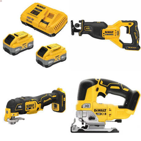 DeWalt 8Ah Starter Kit W/ FREE Recip Saw and FREE Osc Tool and FREE Jig Saw