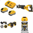 DeWalt 8Ah Starter Kit W/ FREE Recip Saw and FREE Cutoff and FREE Router