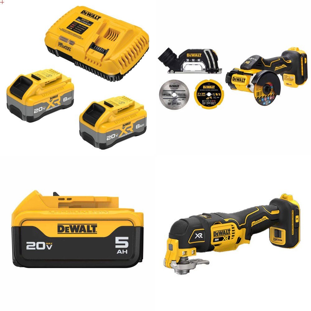 DeWalt 8Ah Kit W/ FREE Cut-Off Tool and FREE Battery and FREE Multi-Tool